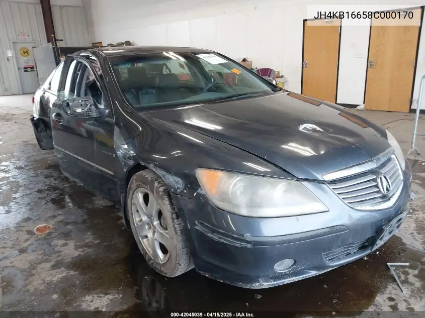 2008 Acura Rl 3.5 VIN: JH4KB16658C000170 Lot: 42045039