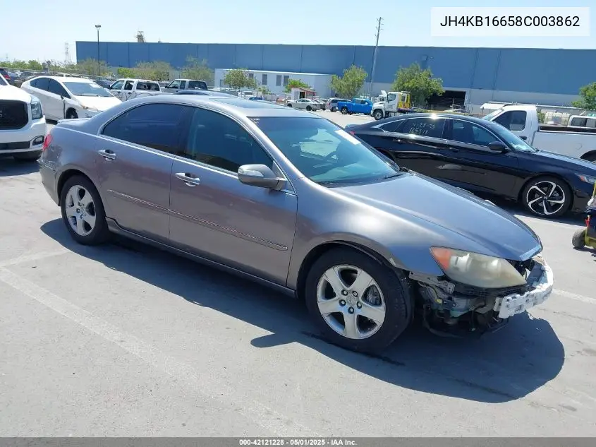 2008 Acura Rl 3.5 VIN: JH4KB16658C003862 Lot: 42121228