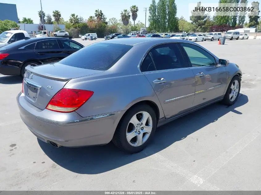 2008 Acura Rl 3.5 VIN: JH4KB16658C003862 Lot: 42121228
