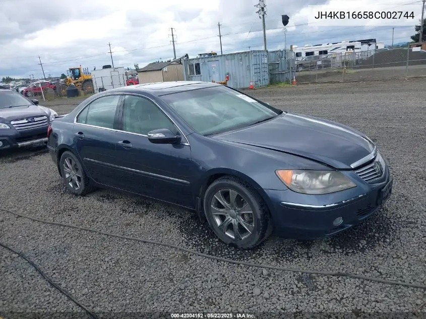 2008 Acura Rl 3.5 VIN: JH4KB16658C002744 Lot: 42304152