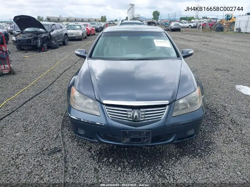 2008 Acura Rl 3.5 VIN: JH4KB16658C002744 Lot: 42304152