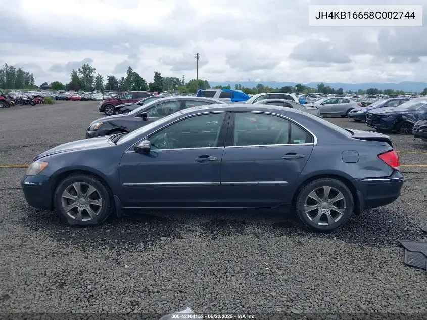 2008 Acura Rl 3.5 VIN: JH4KB16658C002744 Lot: 42304152