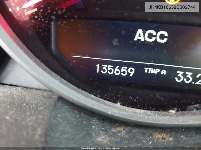 2008 Acura Rl 3.5 VIN: JH4KB16658C002744 Lot: 42304152