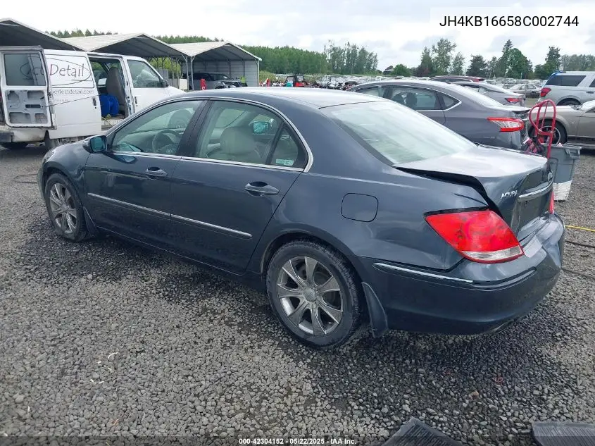 2008 Acura Rl 3.5 VIN: JH4KB16658C002744 Lot: 42304152