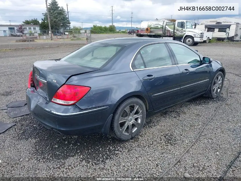2008 Acura Rl 3.5 VIN: JH4KB16658C002744 Lot: 42304152