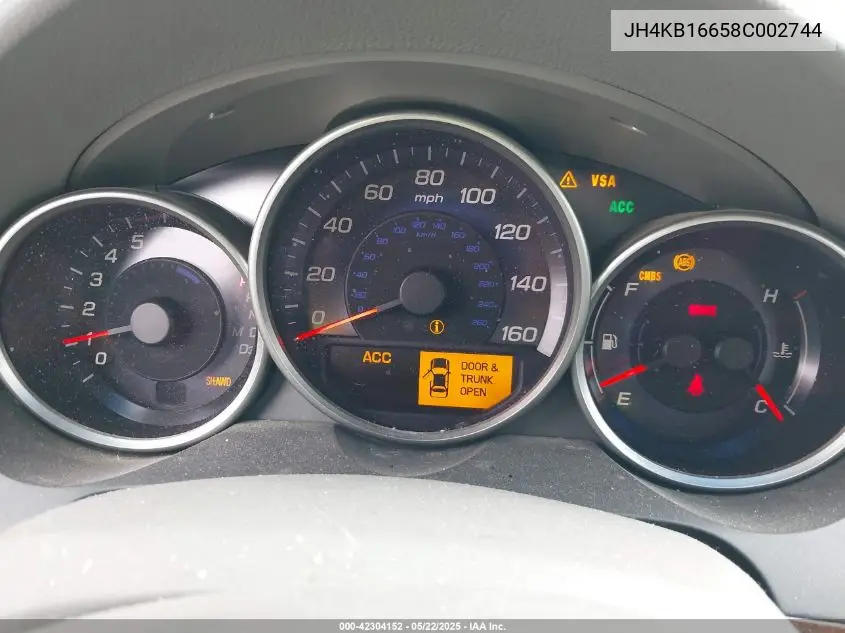 2008 Acura Rl 3.5 VIN: JH4KB16658C002744 Lot: 42304152