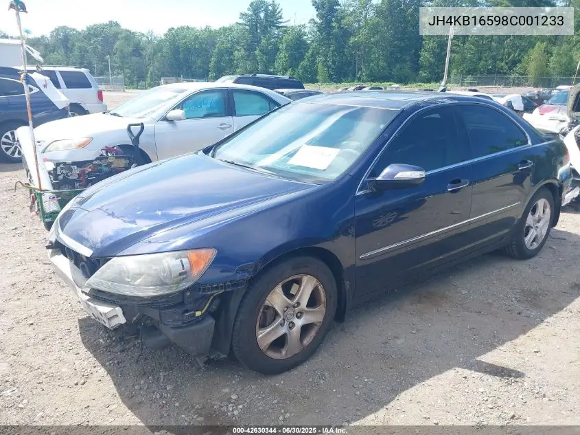 2008 Acura Rl 3.5 VIN: JH4KB16598C001233 Lot: 42630344