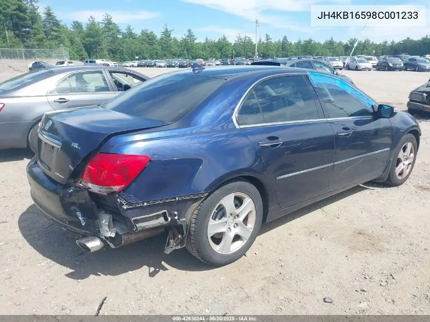 2008 Acura Rl 3.5 VIN: JH4KB16598C001233 Lot: 42630344