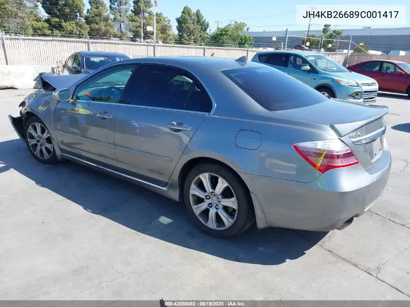 2009 Acura Rl VIN: JH4KB26689C001417 Lot: 42550492