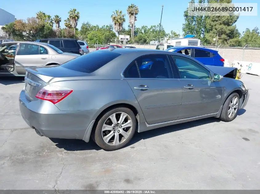 2009 Acura Rl VIN: JH4KB26689C001417 Lot: 42550492