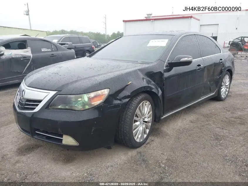 2011 Acura Rl 3.7 VIN: JH4KB2F60BC000090 Lot: 42126389