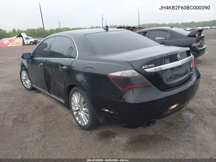 2011 Acura Rl 3.7 VIN: JH4KB2F60BC000090 Lot: 42126389