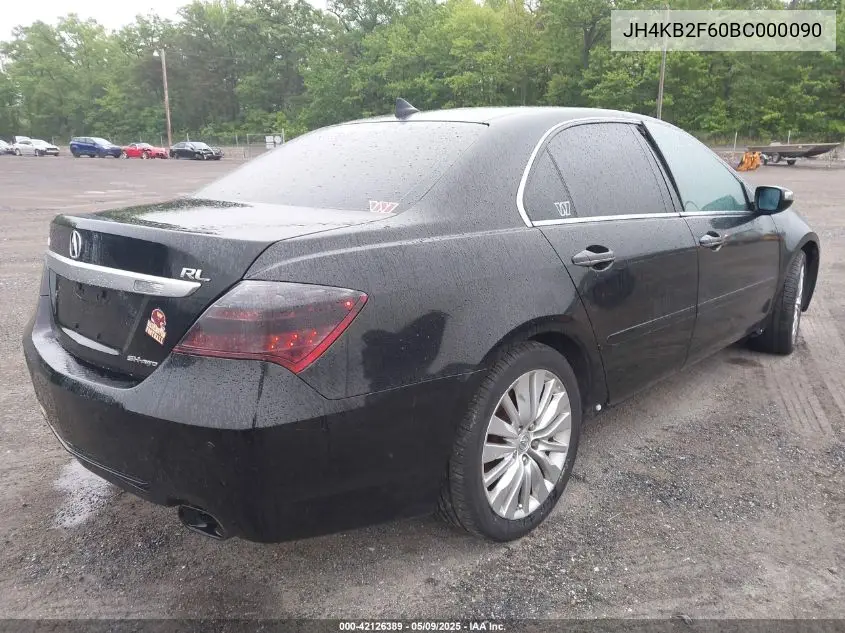 2011 Acura Rl 3.7 VIN: JH4KB2F60BC000090 Lot: 42126389