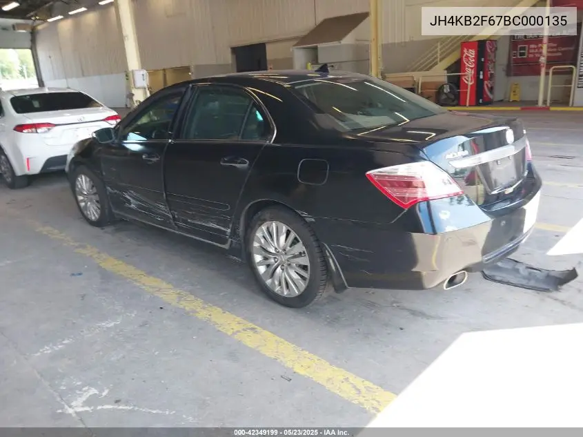 2011 Acura Rl 3.7 VIN: JH4KB2F67BC000135 Lot: 42349199