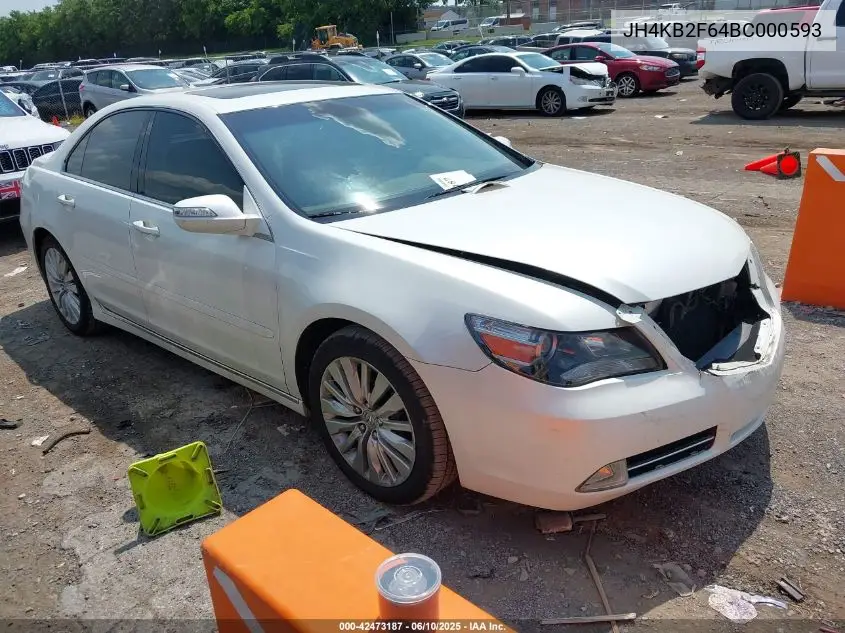 2011 Acura Rl 3.7 VIN: JH4KB2F64BC000593 Lot: 42473187