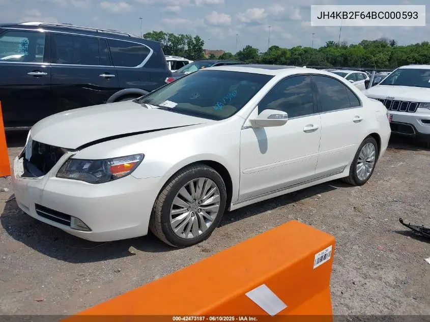 2011 Acura Rl 3.7 VIN: JH4KB2F64BC000593 Lot: 42473187