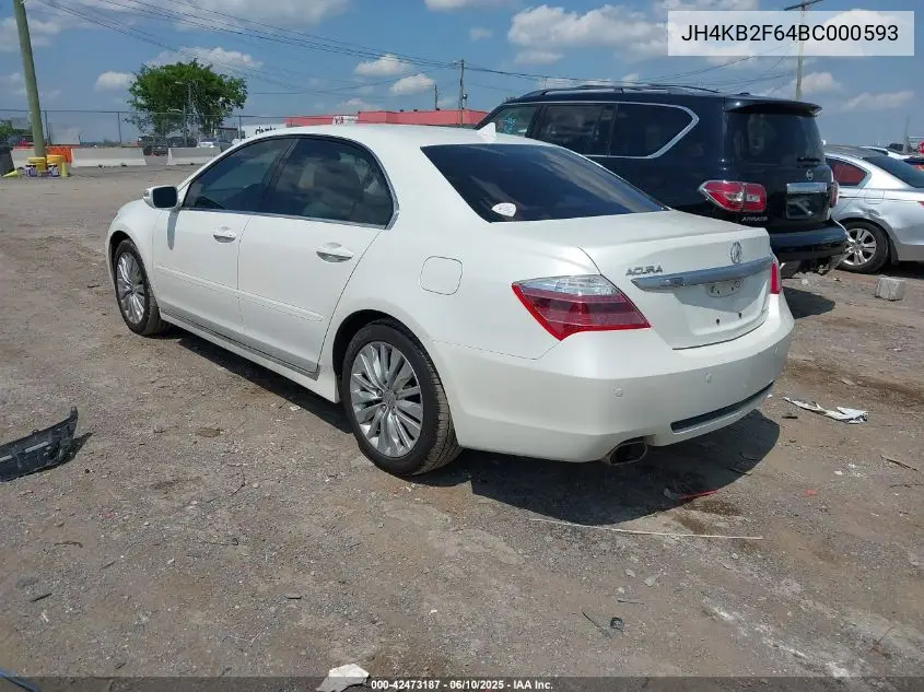 2011 Acura Rl 3.7 VIN: JH4KB2F64BC000593 Lot: 42473187