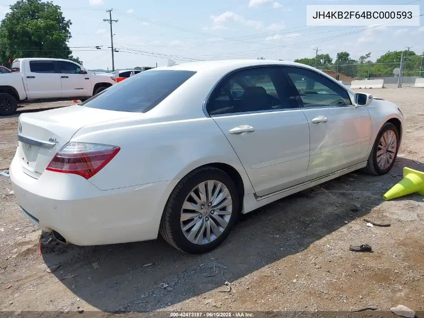 2011 Acura Rl 3.7 VIN: JH4KB2F64BC000593 Lot: 42473187