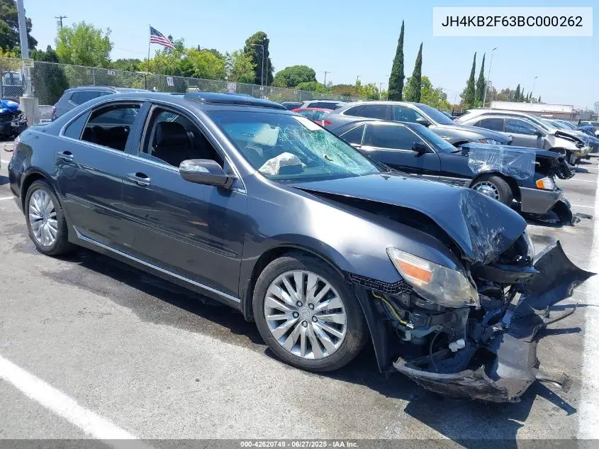 2011 Acura Rl 3.7 VIN: JH4KB2F63BC000262 Lot: 42620749
