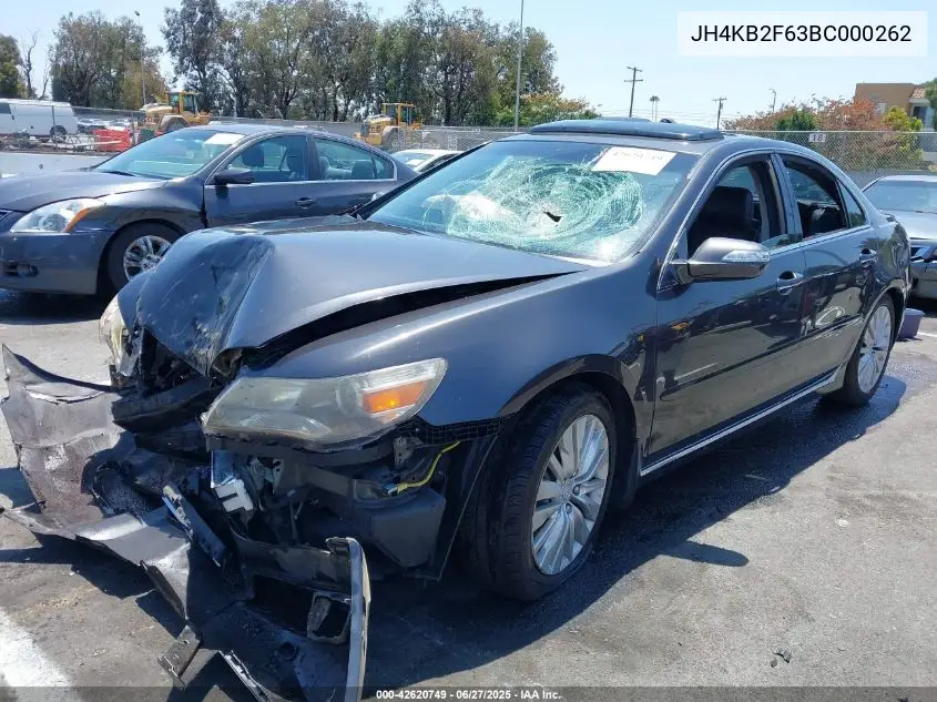 2011 Acura Rl 3.7 VIN: JH4KB2F63BC000262 Lot: 42620749