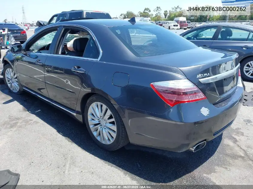 2011 Acura Rl 3.7 VIN: JH4KB2F63BC000262 Lot: 42620749