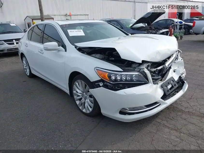 2014 Acura Rlx VIN: JH4KC1F51EC800285 Lot: 41978480