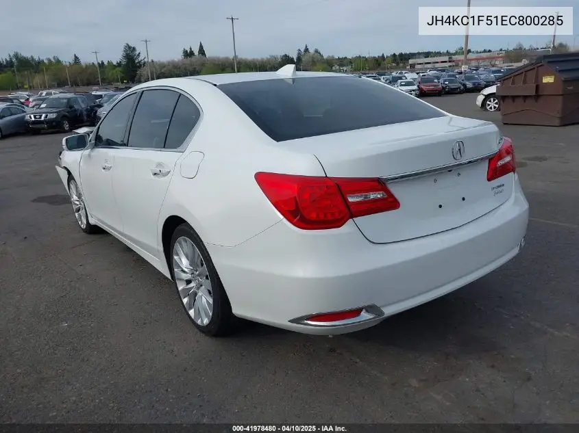 2014 Acura Rlx VIN: JH4KC1F51EC800285 Lot: 41978480
