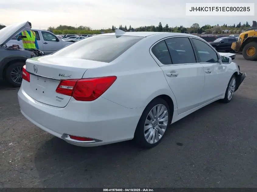 2014 Acura Rlx VIN: JH4KC1F51EC800285 Lot: 41978480