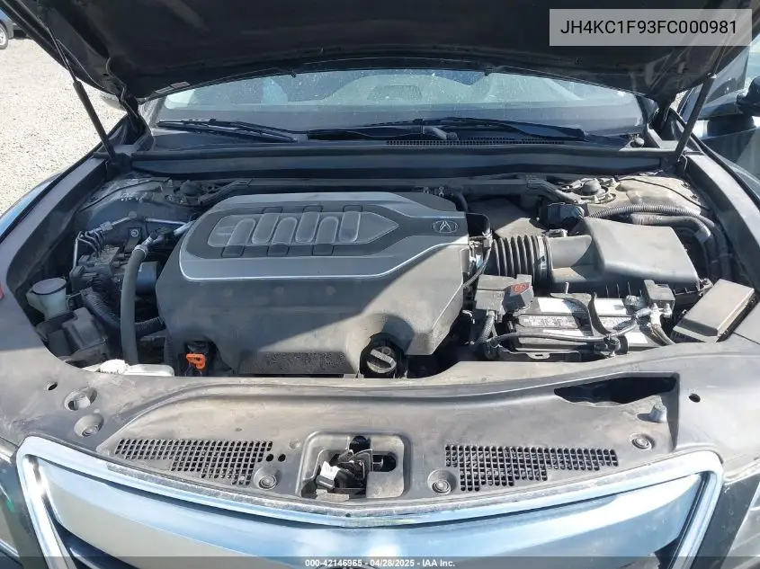 2015 Acura Rlx VIN: JH4KC1F93FC000981 Lot: 42146965