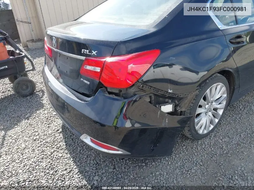 2015 Acura Rlx VIN: JH4KC1F93FC000981 Lot: 42146965