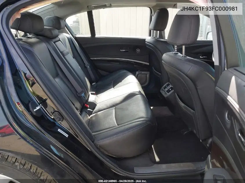 2015 Acura Rlx VIN: JH4KC1F93FC000981 Lot: 42146965