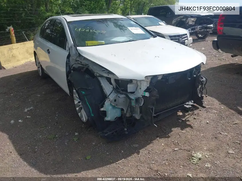 2015 Acura Rlx VIN: JH4KC1F93FC000804 Lot: 42286037