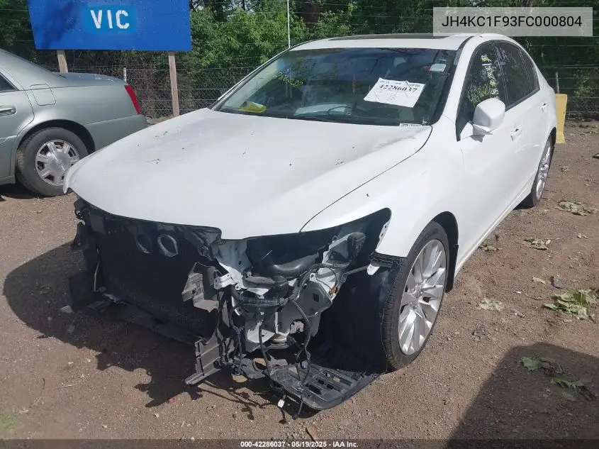 2015 Acura Rlx VIN: JH4KC1F93FC000804 Lot: 42286037