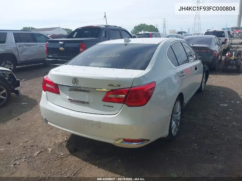 2015 Acura Rlx VIN: JH4KC1F93FC000804 Lot: 42286037