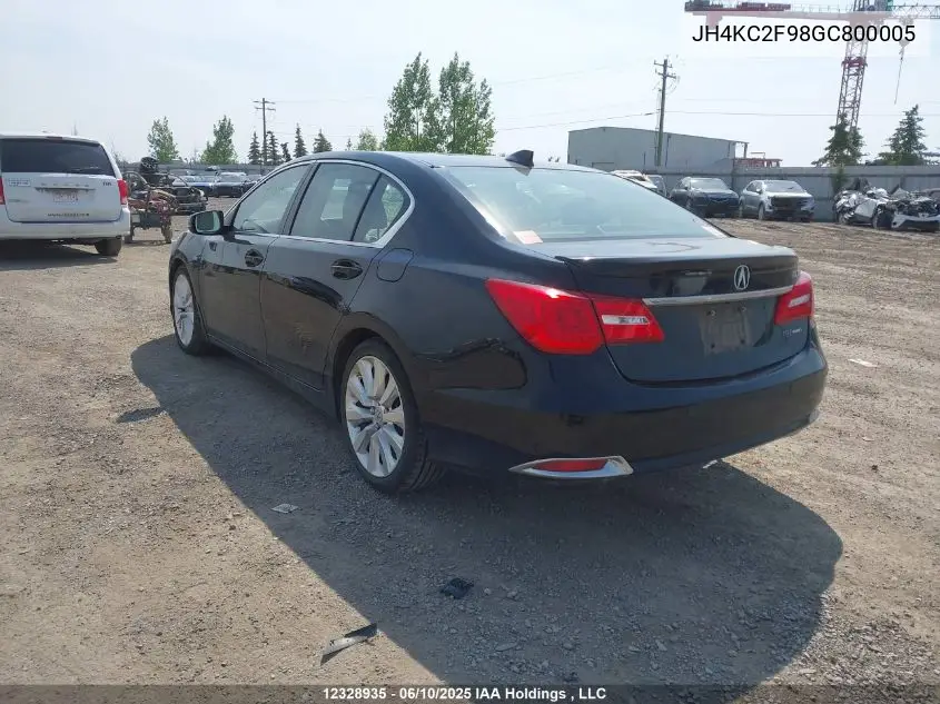 2016 Acura Rlx Sport Hybrid Elite Package/Tech Package VIN: JH4KC2F98GC800005 Lot: 12328935