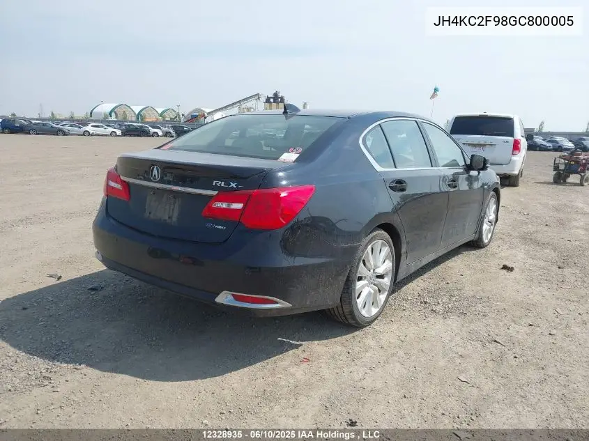 2016 Acura Rlx Sport Hybrid Elite Package/Tech Package VIN: JH4KC2F98GC800005 Lot: 12328935