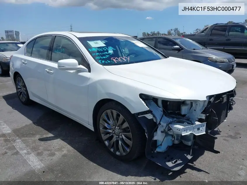 2017 Acura Rlx VIN: JH4KC1F53HC000477 Lot: 42237841