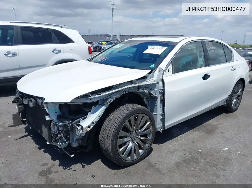2017 Acura Rlx VIN: JH4KC1F53HC000477 Lot: 42237841