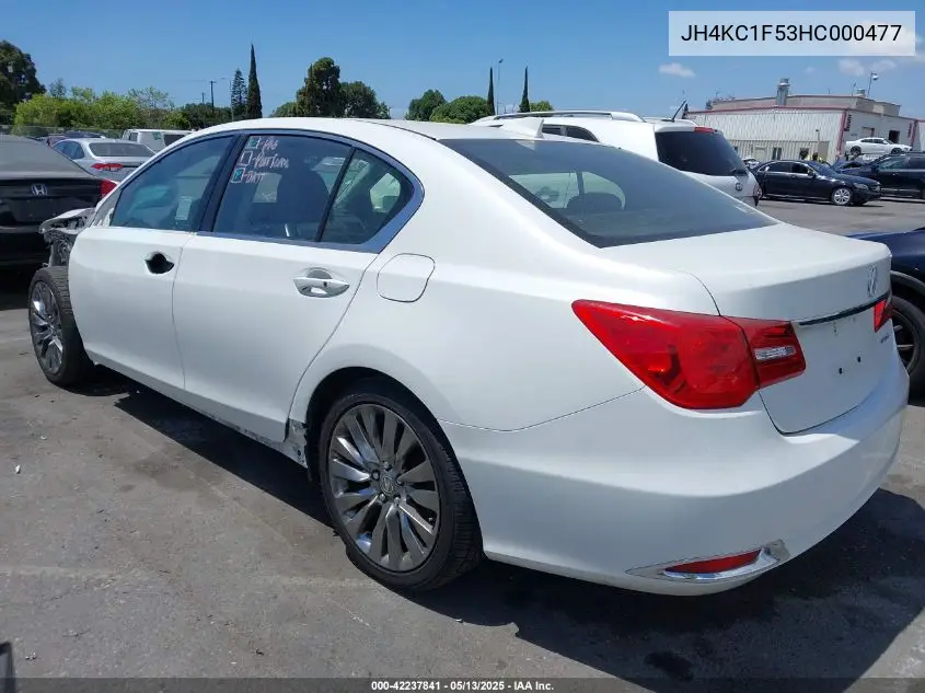 2017 Acura Rlx VIN: JH4KC1F53HC000477 Lot: 42237841