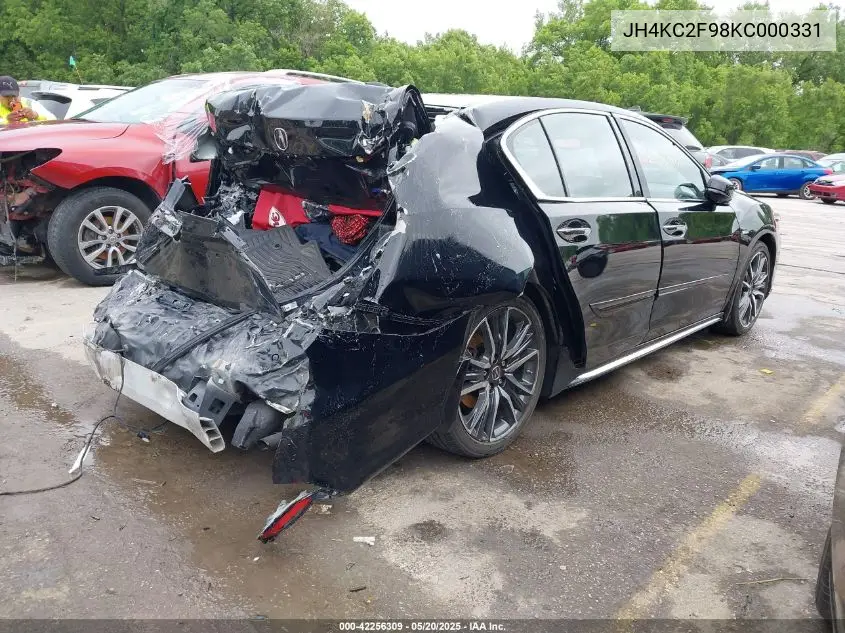 2019 Acura Rlx Sport Hybrid Advance Package VIN: JH4KC2F98KC000331 Lot: 42256309