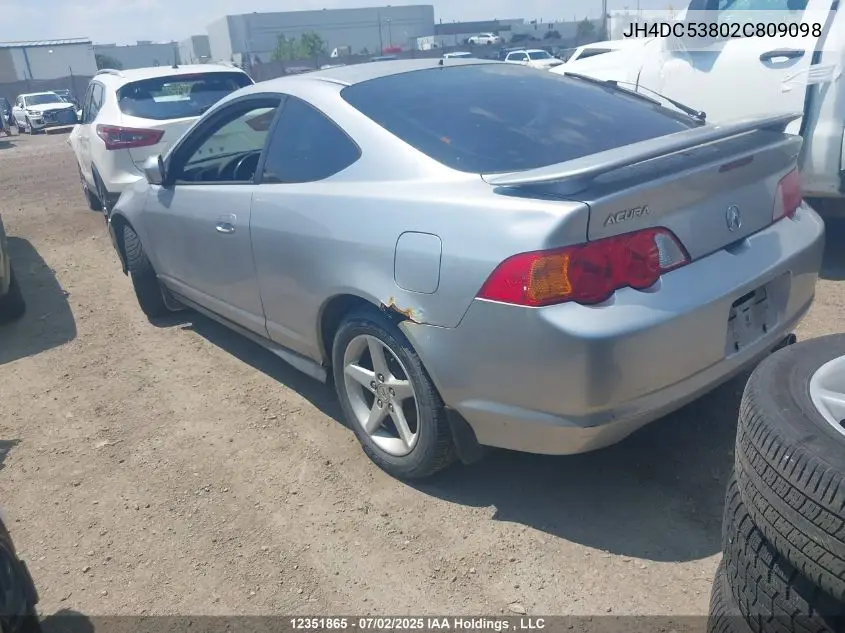 2002 Acura Rsx VIN: JH4DC53802C809098 Lot: 12351865