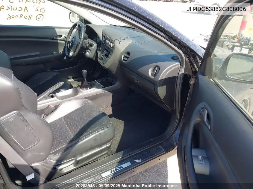 2002 Acura Rsx Premium VIN: JH4DC53882C808006 Lot: 20208948