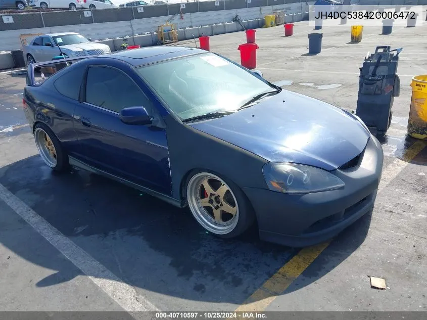 2002 Acura Rsx VIN: JH4DC53842C006472 Lot: 40710597