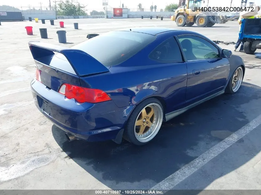 2002 Acura Rsx VIN: JH4DC53842C006472 Lot: 40710597