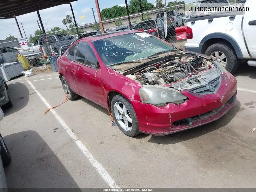 2002 Acura Rsx VIN: JH4DC53882C011660 Lot: 42046688