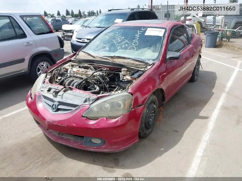2002 Acura Rsx VIN: JH4DC53882C011660 Lot: 42046688