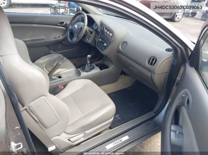 2002 Acura Rsx Type S VIN: JH4DC53062C039063 Lot: 42246738