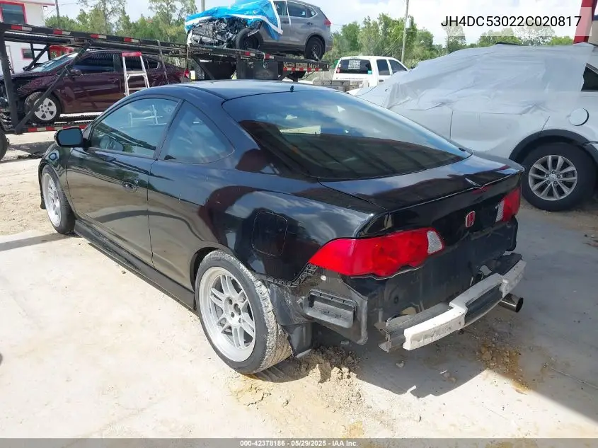 2002 Acura Rsx Type S VIN: JH4DC53022C020817 Lot: 42378186