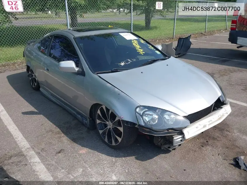 2002 Acura Rsx VIN: JH4DC53872C007700 Lot: 42485267