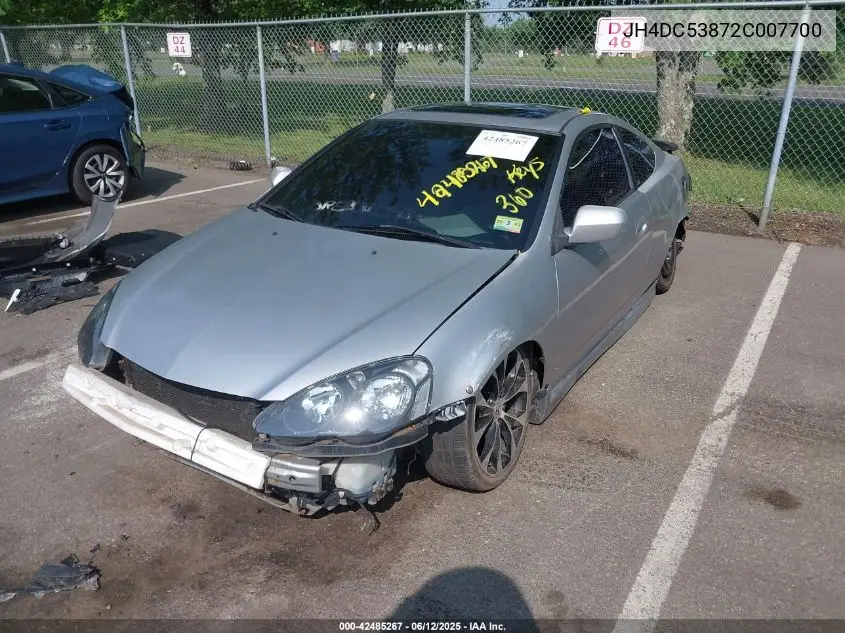 2002 Acura Rsx VIN: JH4DC53872C007700 Lot: 42485267